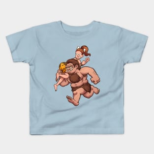 caveman kidnapping Kids T-Shirt